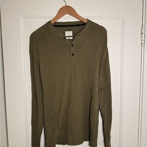 Rag & Bone Olive Green Henley Shirt